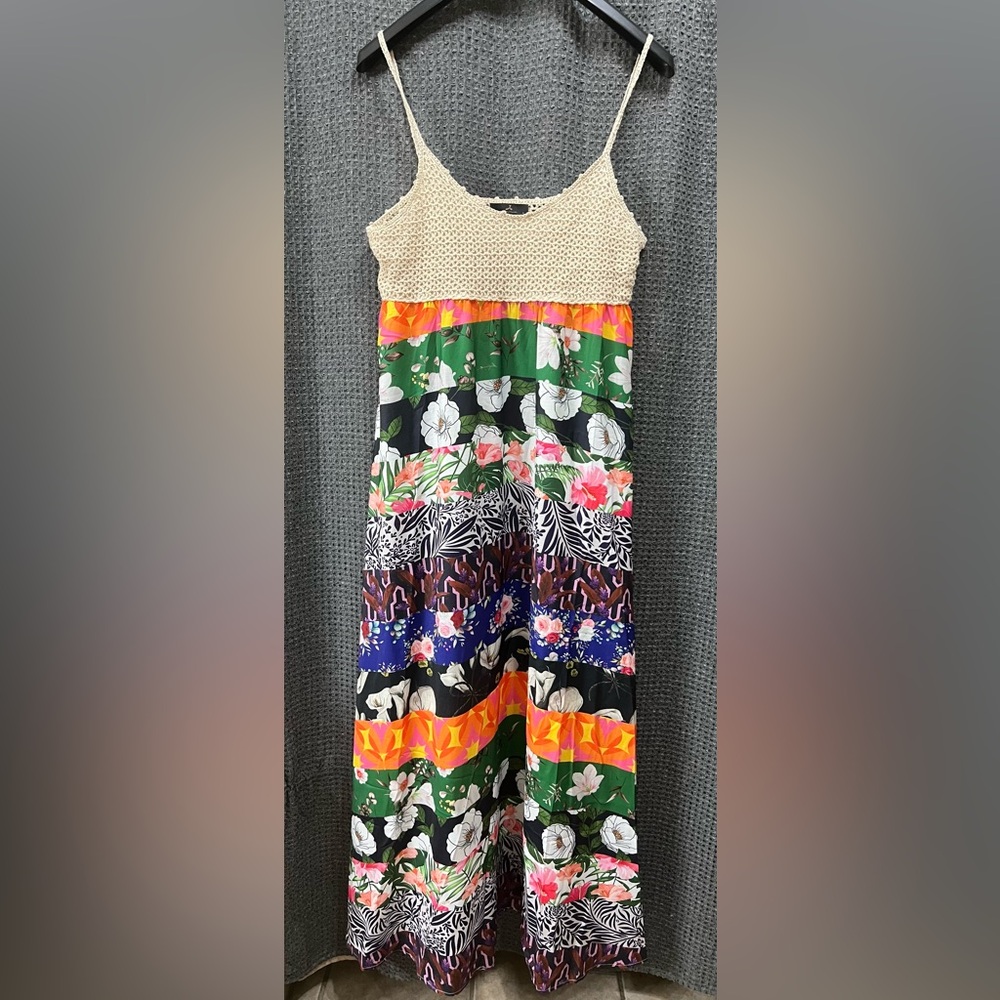 Alania Maxi Bohemian Dress Crochet Size Large